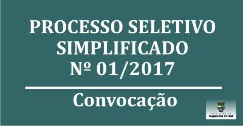Processo Seletivo Simplificado nº01/2017 – Convocação