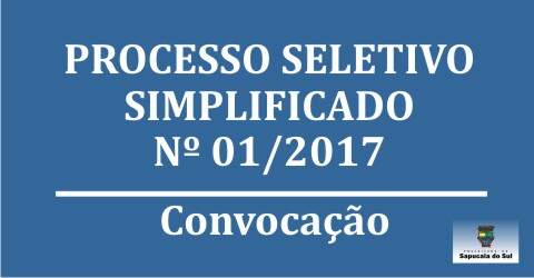 Processo Seletivo Simplificado nº 01/2017 – Convocação