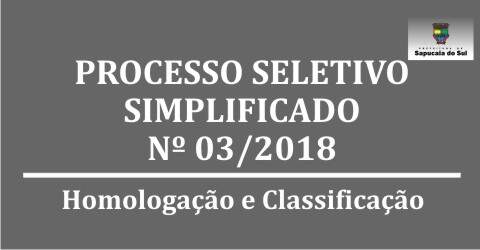 Processo seletivo nº003/2018 – Homologação Final e Classificação Geral