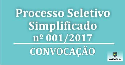 Processo Seletivo Simplificado nº 001/2017 – Convocação – Técnico em Administração