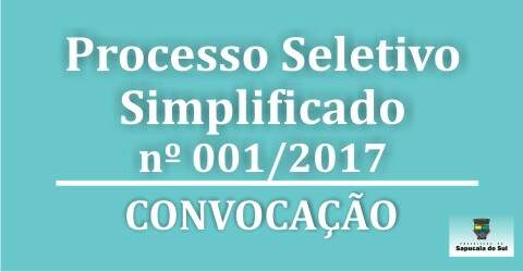 Processo Seletivo Simplificado nº 001/2017 – Convocação – Técnico em Administração