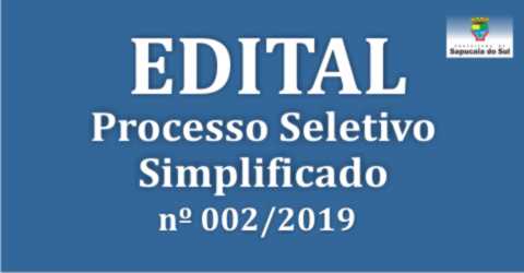 EDITAL DE ABERTURA – Processo Seletivo Simplificado nº002/2019 – Vagas para Licenciaturas, RH, Direito, Educação Física, Farmácia, Nutrição, Psicologia e Serviço Social