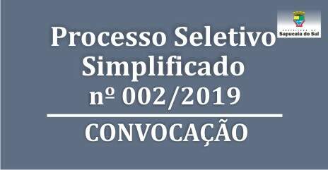 Processo Seletivo Simplificado nº 002/2019 – Convocação dos cursos de Educação Física, Farmácia, Nutrição e Recursos Humanos