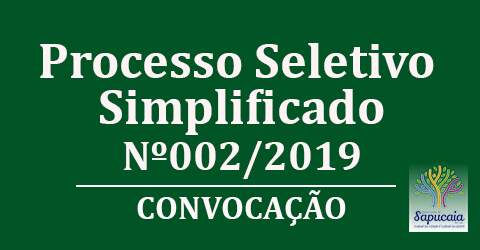 Processo Seletivo n° 002/2019 – Convocação curso de nutrição