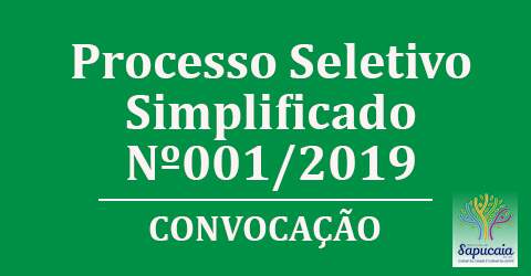 Processo Seletivo Simplificado Nº 01/2019 – Convocação