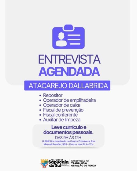 BORA COMEÇAR A SEMANA COM EMPREGO NOVO!