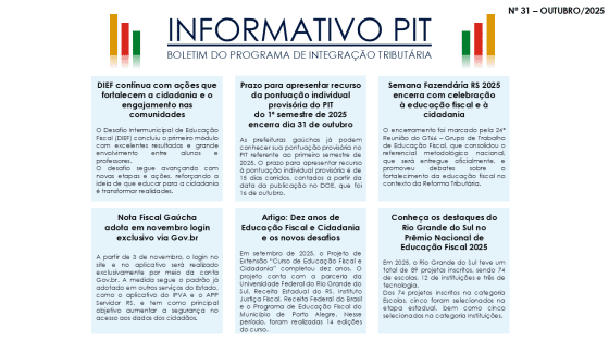Informativo PIT nº 31 – Outubro/2025