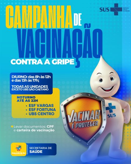 Vacinação contra gripe segue disponível nas Unidades de Saúde