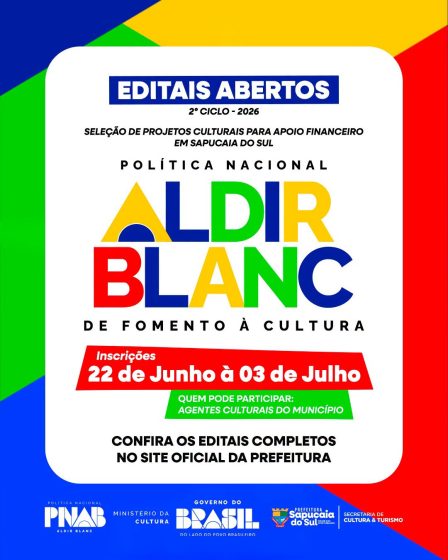 Sapucaia do Sul abre inscrições para editais da Política Nacional Aldir Blanc