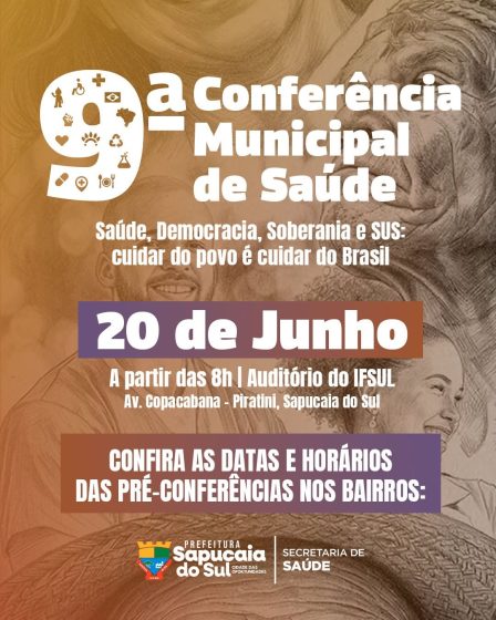 9ª Conferência Municipal de Saúde acontece no dia 20 de junho