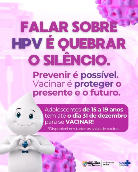 Vacinação contra HPV é prorrogada até 31 de dezembro