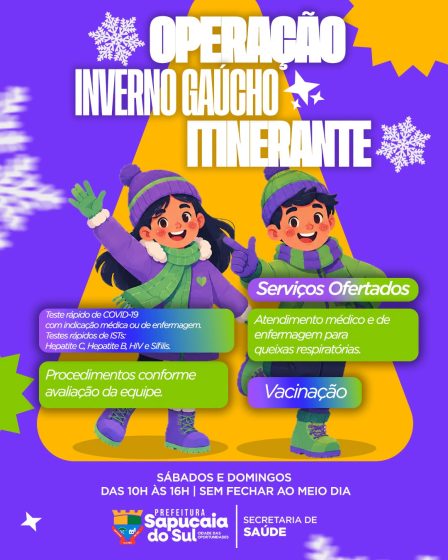 Operação Inverno Gaúcho Itinerante leva atendimento de saúde aos bairros durante os finais de semana
