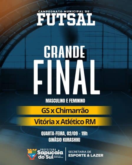 Final do Campeonato Municipal de Futsal de Sapucaia do Sul acontece nesta quarta-feira