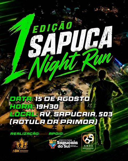 Primeira edição da Sapuca Night Run acontece neste sábado em Sapucaia do Sul