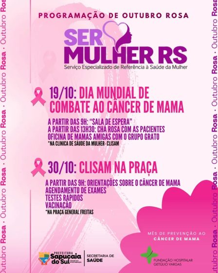 CLISAM oferece programação especial em alusão ao Outubro Rosa